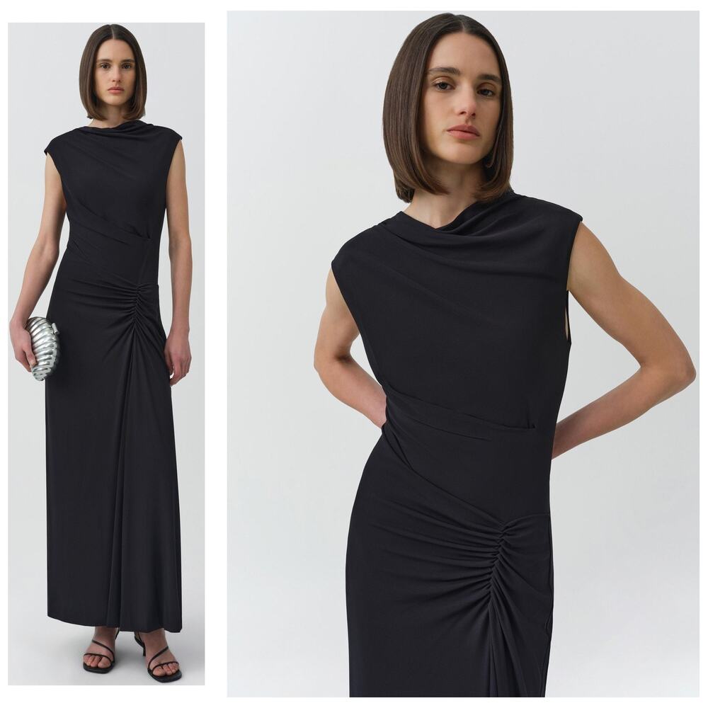 Simkhai Acacia Midi Dress Draped Jersey Ruched Party Cocktail Formal Evening XS